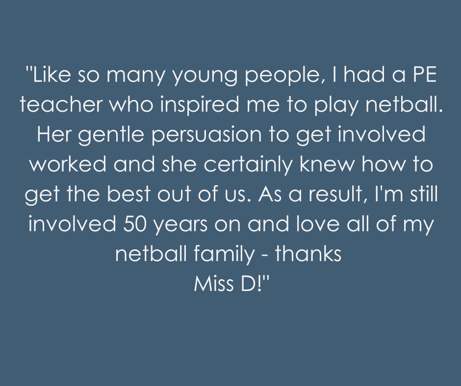 This #ThankATeacherDay we want to celebrate the long-lasting impact teachers and support staff have on our lives in #Devon. Thank you to all of you who help others to be more active - you’re awesome! Fond memories from a colleague who remembers why she started to play netball-