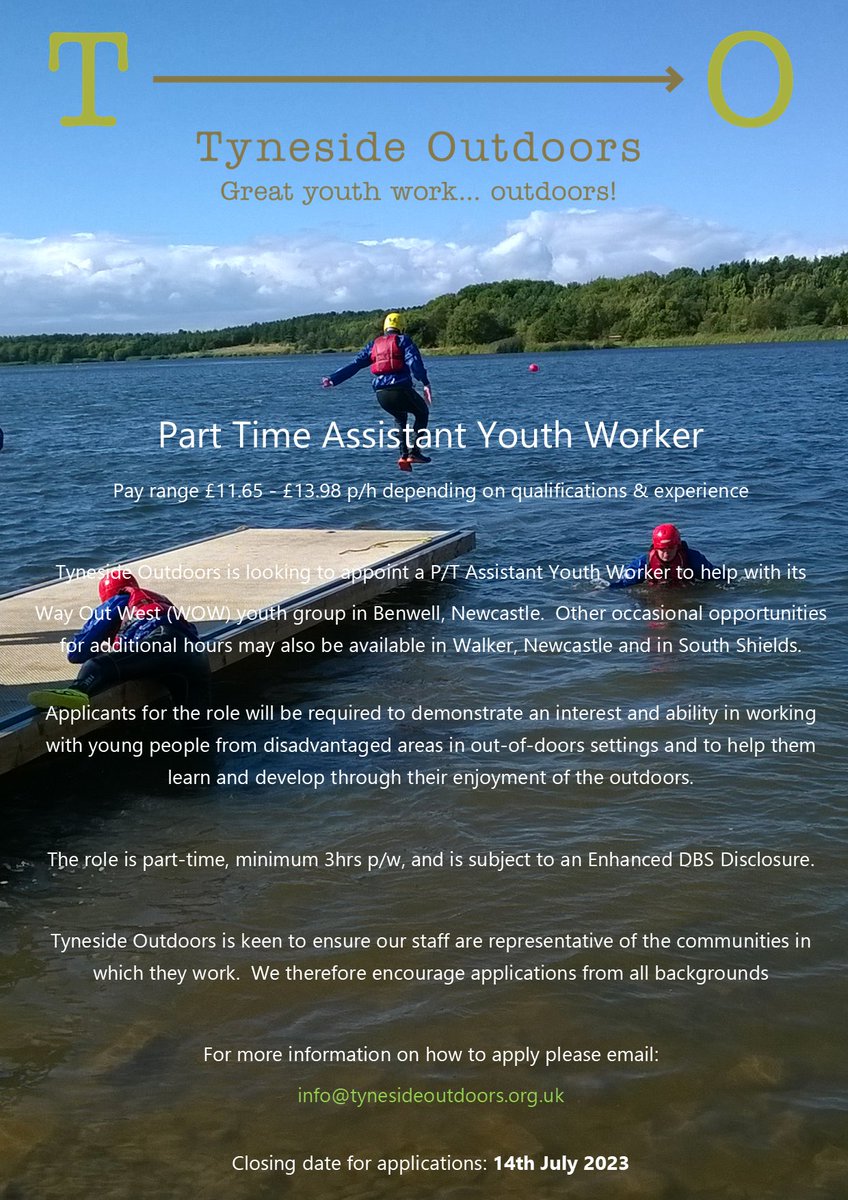 If you're an outdoors person and don't mind a bit, or a lot, of wet and cold or hot and sticky weather then we'd love to hear from you. 

We help young people have a great growing up outdoors, maybe you can too?