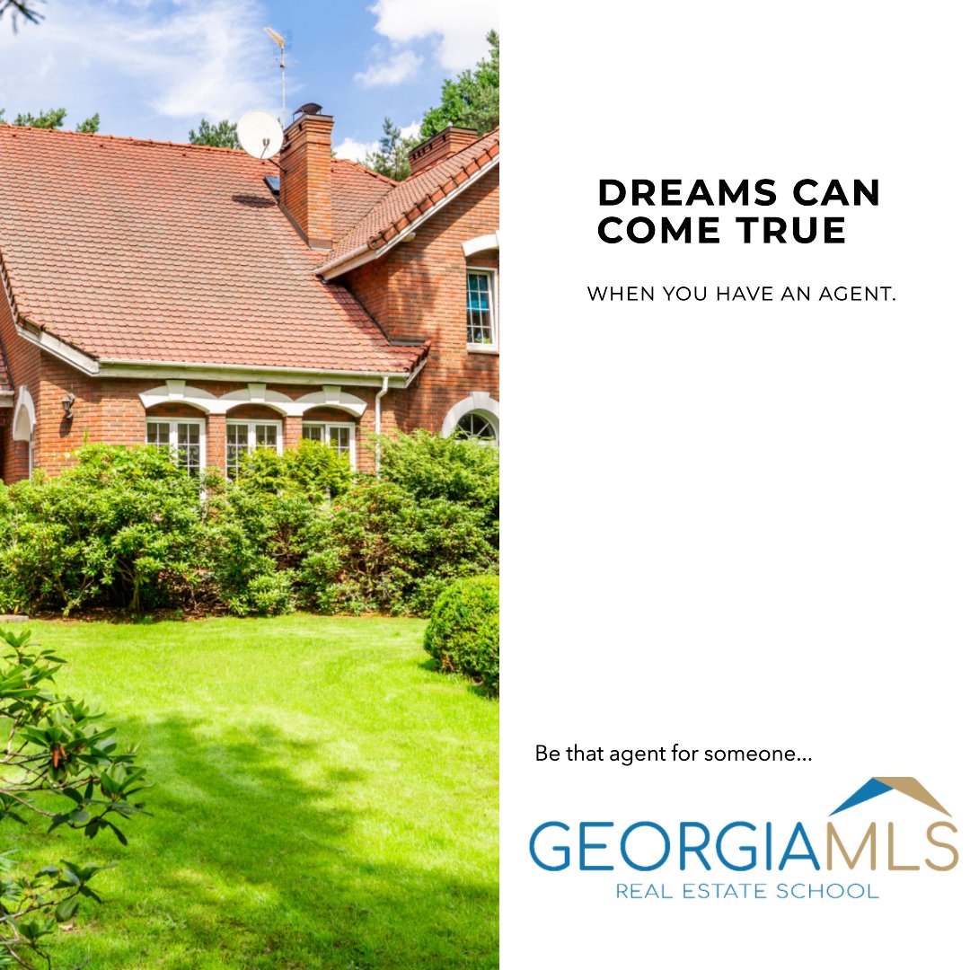 Turn your dream of helping others find their dream home into reality. Enroll at Georgia MLS Real Estate School today! bit.ly/3IKKUL3  #GeorgiaMLS #DreamToReality