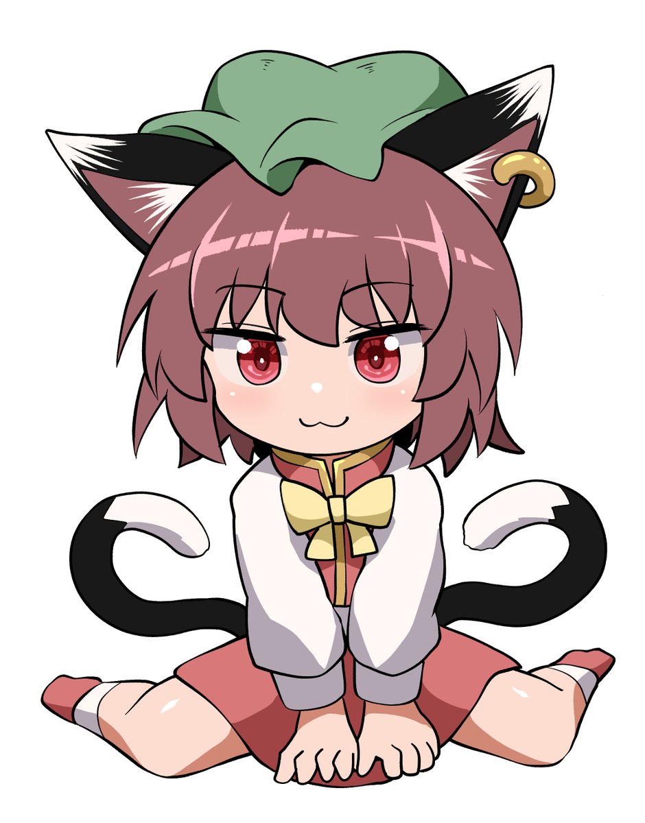 chen 1girl animal ears tail cat ears solo multiple tails hat  illustration images