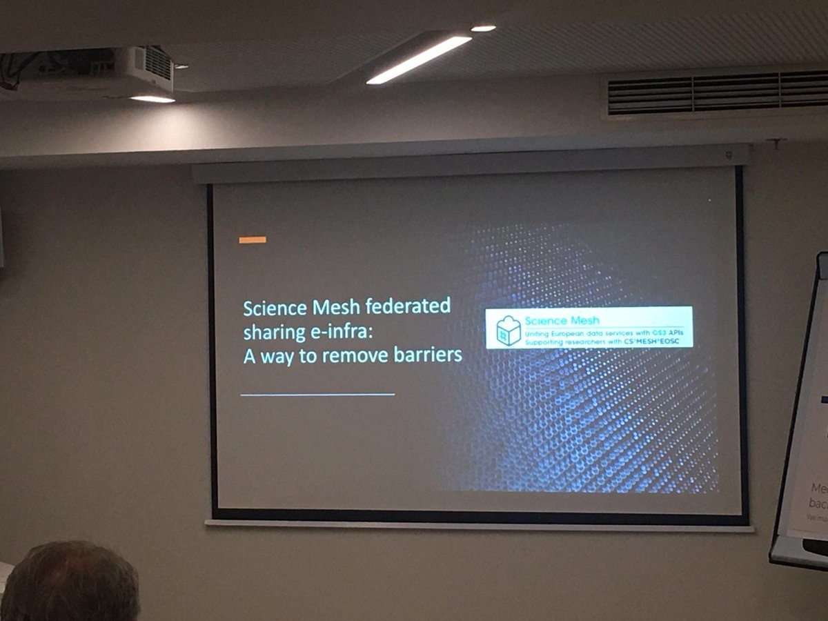 cs3org's tweet image. Hugo Labrador @CERN today at @EGI_eInfra explaining how the #ScienceMesh allows #datasharing &amp;amp; #dataapplications  between different institutions thanks to @opencloudmesh! Join us tomorrow to know more about the ScienceMesh &amp;amp; #openscience here in Poznan &amp;amp; online at #EGI2023
