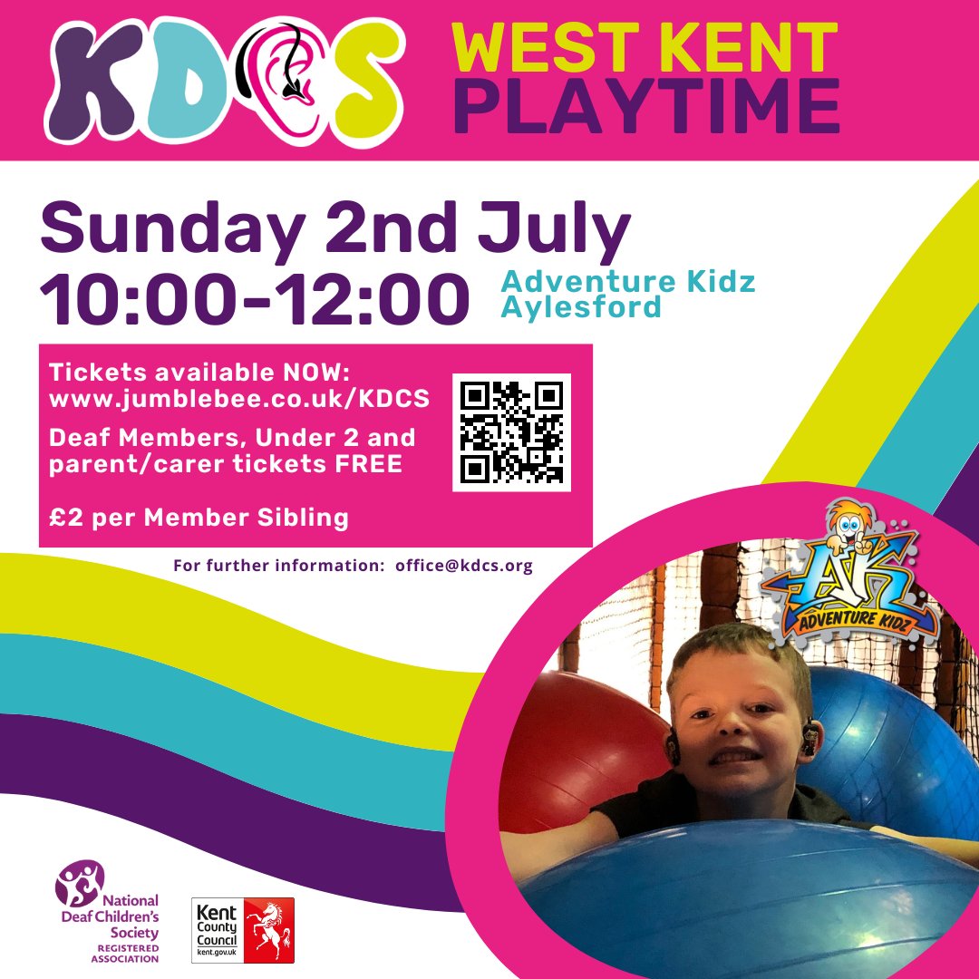West Kent Playtime Session Sunday 2nd July bookings open at jumblebee.co.uk/kdcs #support #deaf #children #parents #together #fun