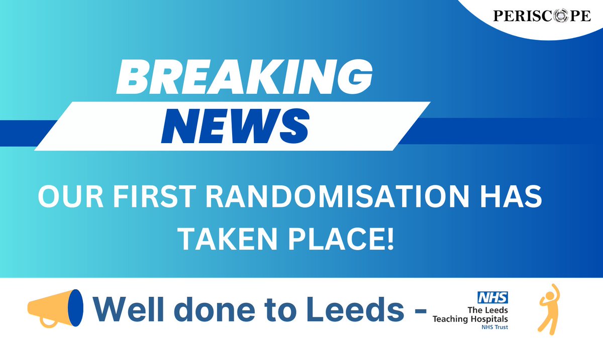 Exciting news today... a huge well done to @LeedsHospitals for your first randomised patient to the PERISCOPE trial #PERISCOPETrial #RCT #Randomised #Inflammatoryarthritis