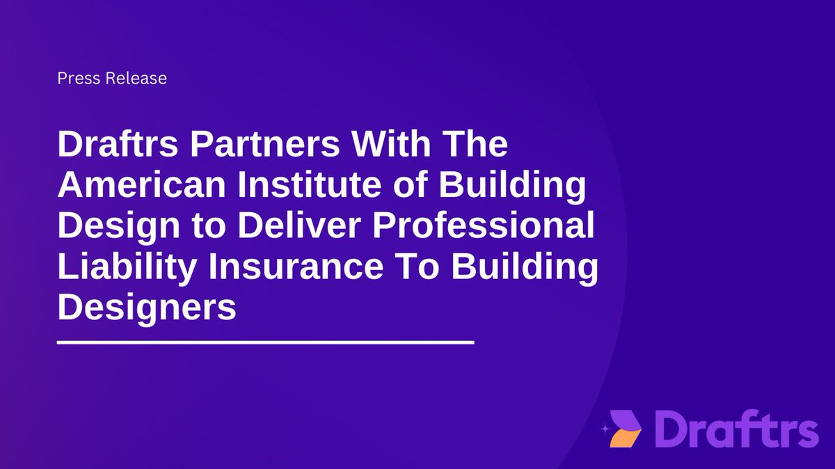 draftrs_inc's tweet image. We are excited to partner with @AIBDonline to make instant professional liability insurance available to AIBD members. 

#buildingdesign #designprofessionals #architecture #construction #professionalliability

draftrs.com/press/draftrs-…