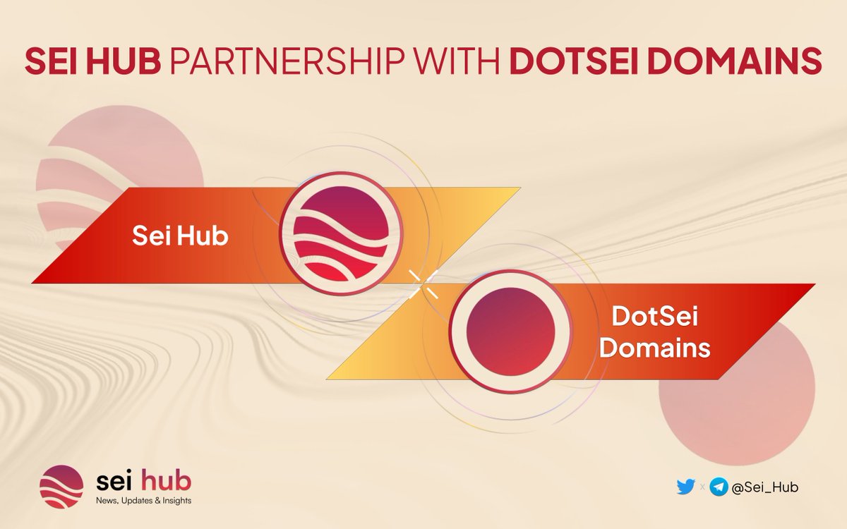 📣Ahoy #Seilors, exciting news📣

🤝 @Sei_Hub is thrilled to announce a partnership with DotSeiDomains 🔥

🔴 @dotseidomains is the first naming service on @SeiNetwork 🚢

💻 Get your own .sei domain if you haven’t one yet

❤️, RT comment something bullish to support us 🙌