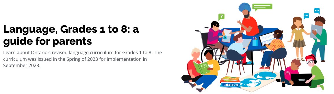 Trying to make sense of the new Ontario Language Curriculum? I started with the guide for parents as it gives a quick and easy to read overview. Find it here: dcp.edu.gov.on.ca/en/language-gu…