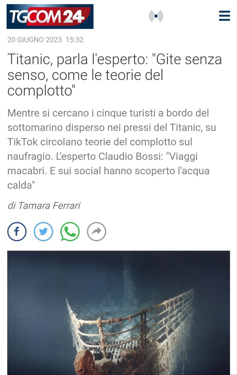 el_Racunas's tweet image. #AHIA. Siamo già a quel punto che ogni occasione è buona per smentire una qualche teoria del #complotto, il tutto senza che nessuno abbia chiesto nulla al solito #esperto del caso.
Coda di paglia?
#titanic