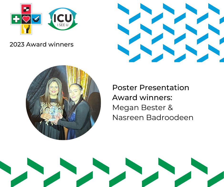 Out of a record number of Poster Presentations Megan and Nasreen's presentations shared the Award! Congratulations! #sasocp2023 #clinpharm
