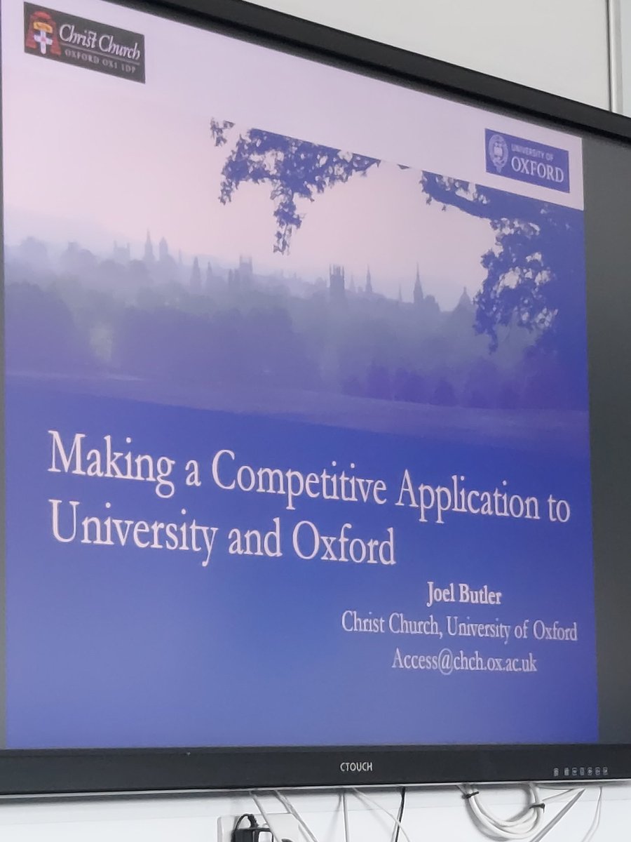 Great to welcome Joel from Christ Church @UniofOxford to deliver a presentation to our prospective Year 12 students on making a competitive application