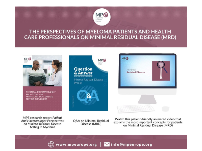 MyelomaEurope's tweet photo. Check out the report and tools MPE has designed for the Minimal Residual Disease (MRD) research project that helps understand the patient and clinician experience and perspectives of #MRD. 

Click on the link to explore: https://t.co/h9UhP6SbFA https://t.co/JO7OLE3jnF