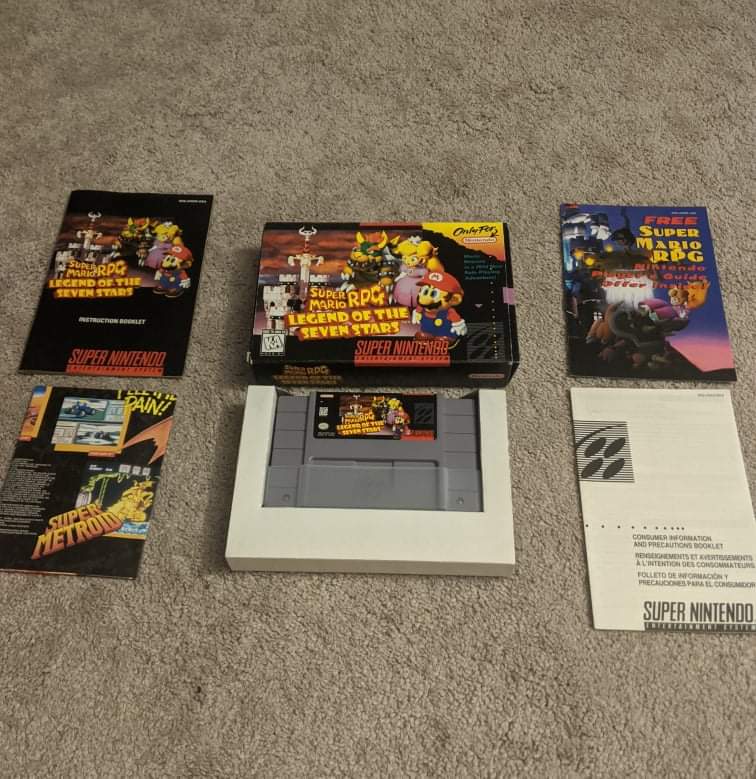 SoraCoded's tweet image. Super Mario RPG was one of the first video games I ever played along side Pokemon Yellow and this looks absolutely incredible! Geno means so much to me and I'm glad to see him back in action!

Picture of the Geno tattoo on my leg and my Mint CIB Super Mario RPG!

#NintendoDirect