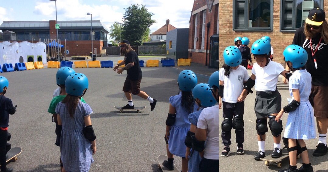 RFitzroyAcademy's tweet photo. Great morning learning skateboarding skills and not giving up! Well done for trying over and over again #year2! #resilience #NSSW2023 #PledgetoPlay #PEatRFA #newskills @teamrubicon_ https://t.co/VwZSXItfar