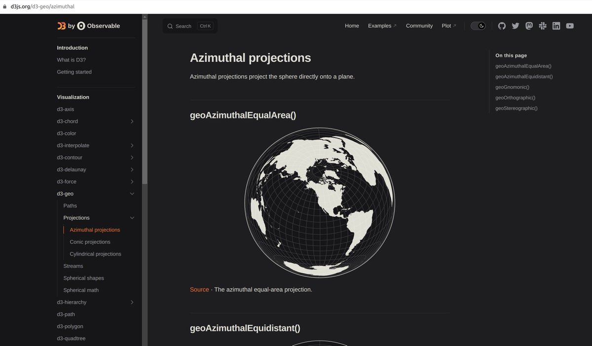 currankelleher's tweet image. Some nice easter eggs in the new #d3js documentation!

d3js.org/d3-geo/azimuth…