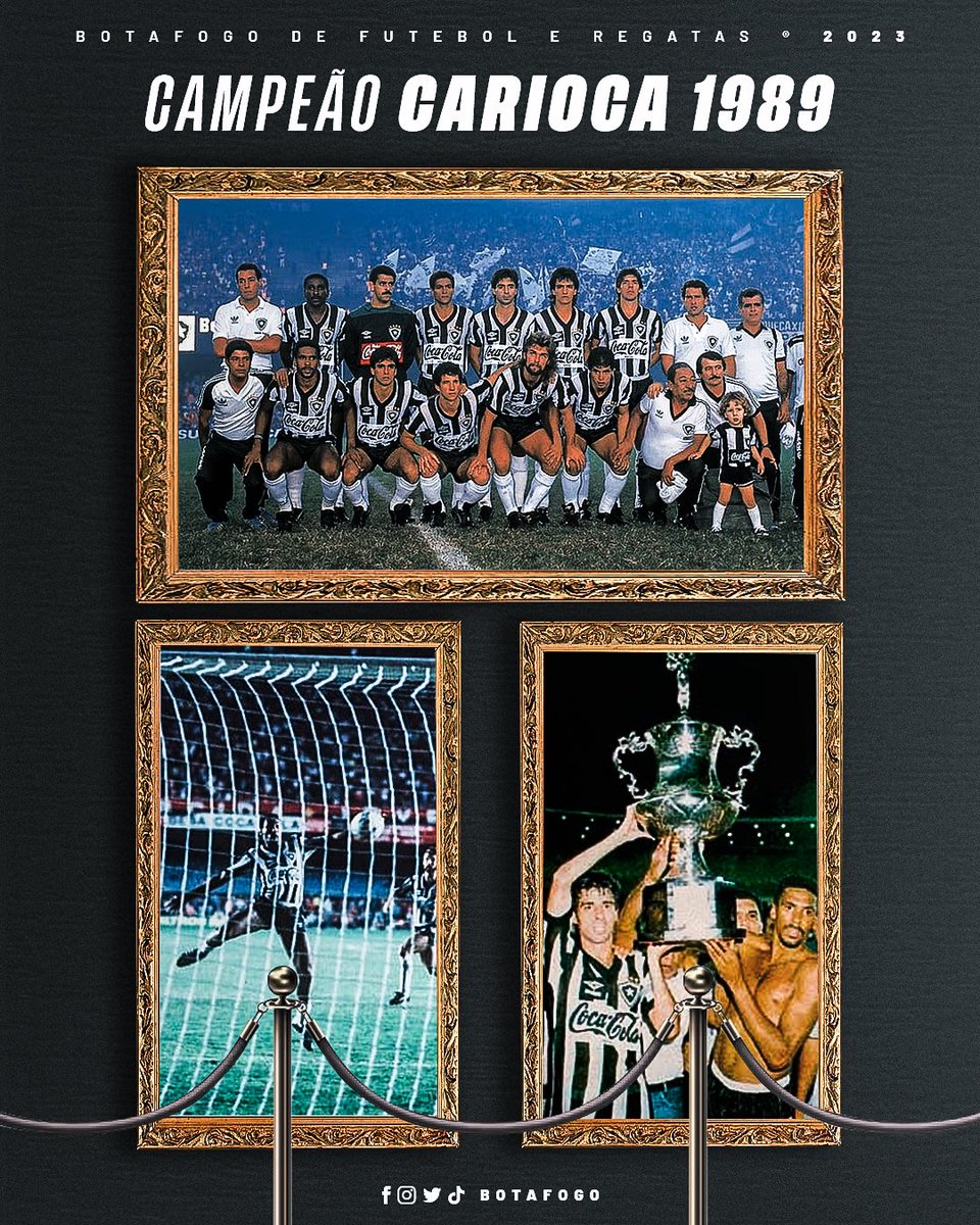 Botafogo's tweet photo. O COMEÇO DE UMA ERAAA 🎶🏆

Hoje é dia de celebrar os nossos heróis de 89, que defenderam a #GloriosaCamisa com muito orgulho e cravaram seus nomes na história alvinegra. Inesquecível! 🔥🏟️ #BFR https://t.co/8x2nwGCSiq