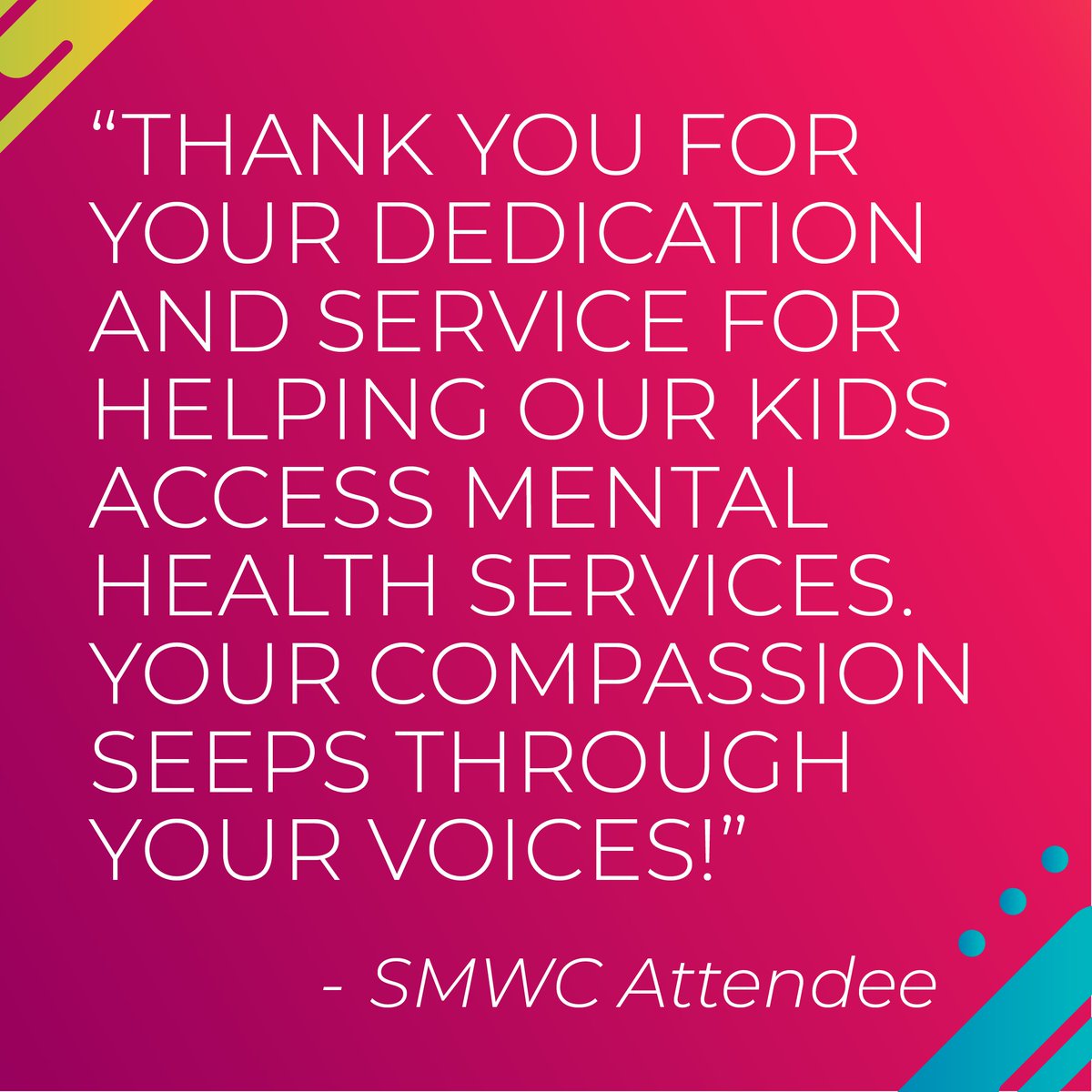 💚  Can't wait to see you all in SEPTEMBER!

#SMWC #SMWC7 #StudentMentalWellness #WellnessTogether #SchoolMentalHealth