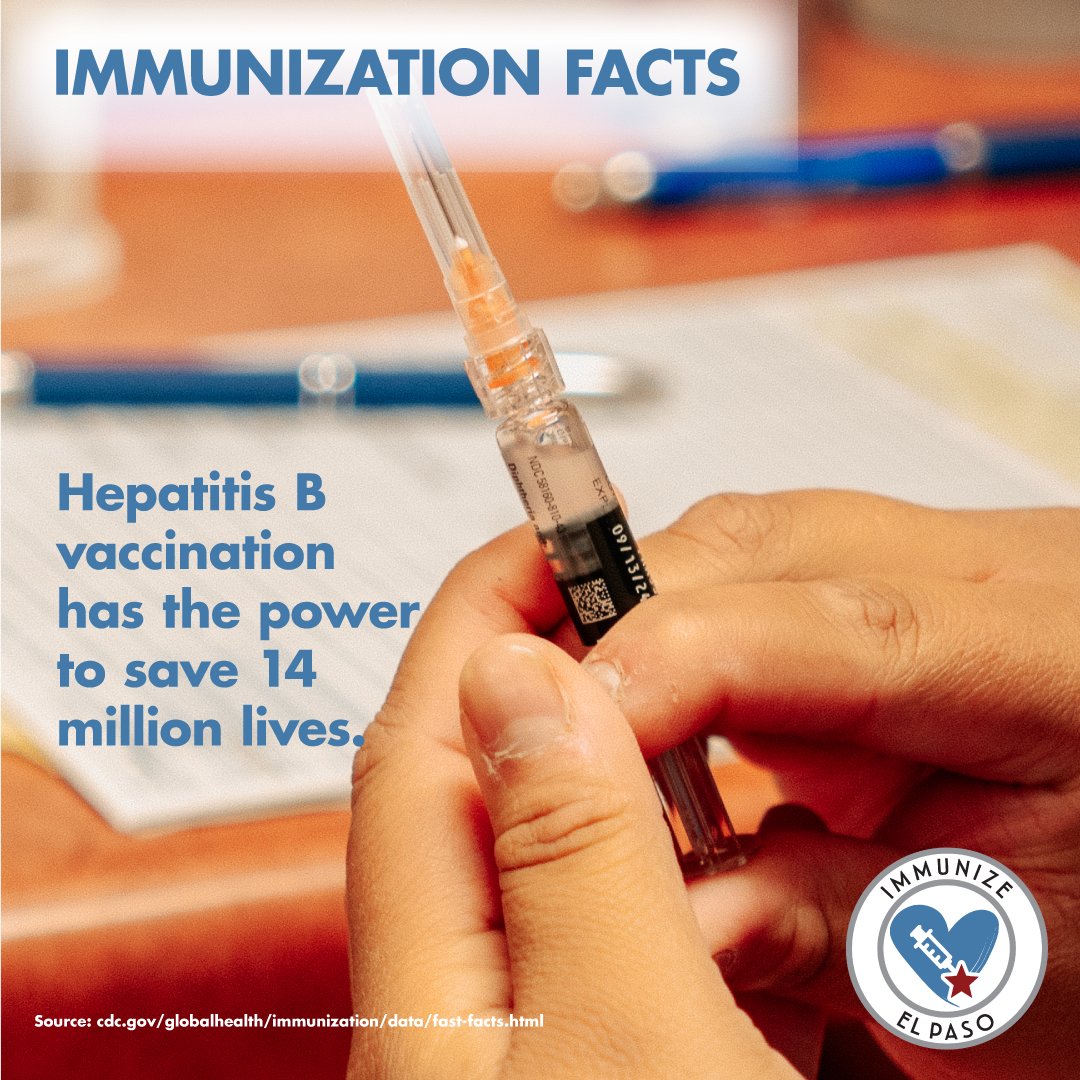 🚨 Did you know that Hepatitis B is a serious liver infection caused by a virus? 
Let's get protected against Hep B! 🙌 
For an appointment zurl.co/ToBu 
#ImmunizeElPaso #ElPaso #ElPasoStrong #IamElPaso #ElPasoTexas #HepatitisB #LiverInfection