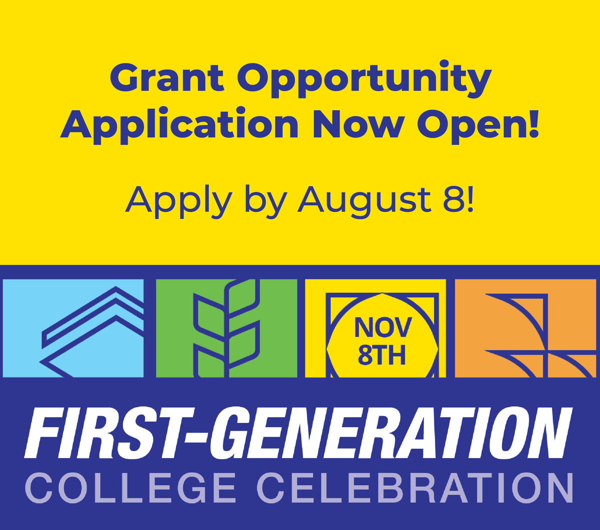 Calling all NASPA &amp; COE member institutions! Now is the time to apply for the 2023 #FGCC Grant Opportunity and get UP TO $1,000 in UNRESTRICTED funds to take your #CelebrateFirstGen initiatives to the next level! The deadline is 8/8! Learn more at  bit.ly/CelebrateFirst….