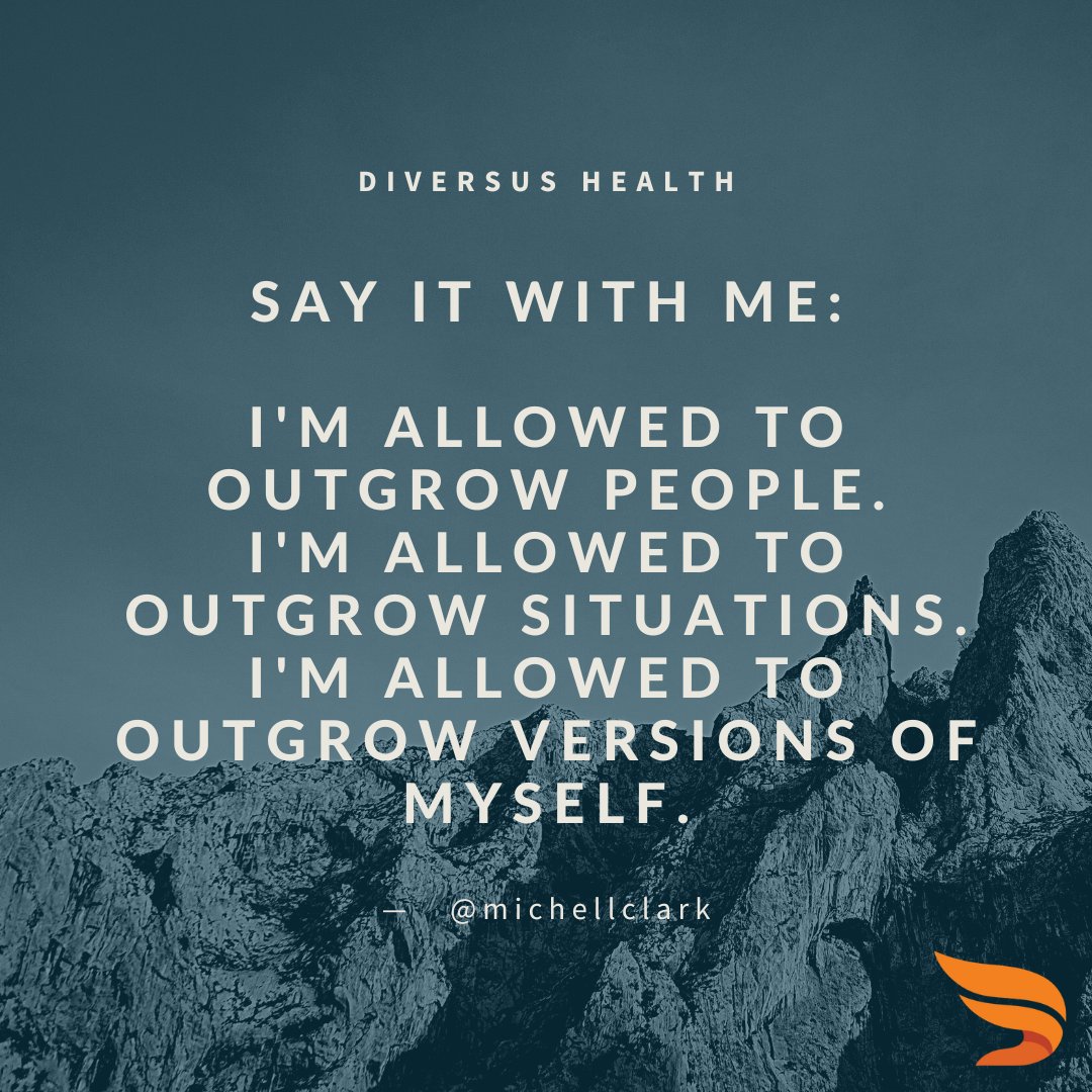 I'm allowed to outgrow versions of myself. 

#mentalhealth #mentalwellness #mentalhealthmatters #DiversusHealth #quoteoftheday #mentalhealthquotes #therapy