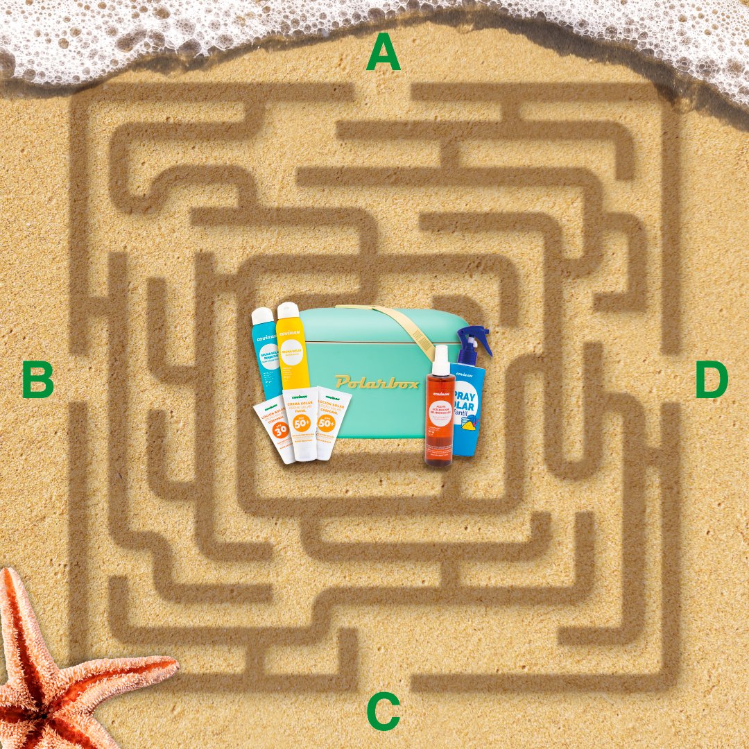 Coviran's tweet image. 🏖️ SORTE-JUEGO COVIRAN 🏖️

En el laberinto del verano se sabe cómo se entra, pero no cómo se va a salir 😎

Responde al tuit con #HolaVeranoCoviran indicándonos cuál es la salida correcta y sigue a Covirán para llevarte nuestro LOTE VERANIEGO.

BBLL: lc.cx/rq2mXS