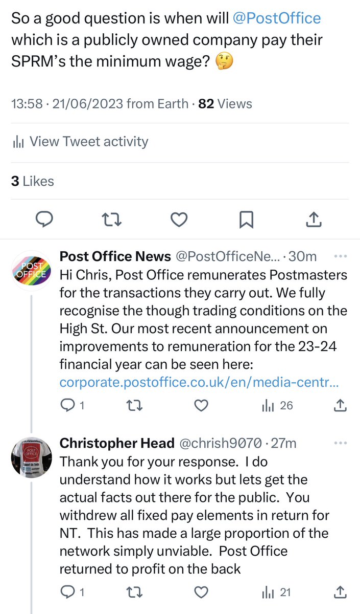 @kevinhollinrake 'Paying the legal minimum wage is non-negotiable - all businesses should know better than short change hard working staff' States the Single Shareholder of the Post Office ⏬
@PostOffice @CommonsBTC @darrenpjones @KevanJonesMP @TomWitherow
#MinimumWage #PostOfficeScandal