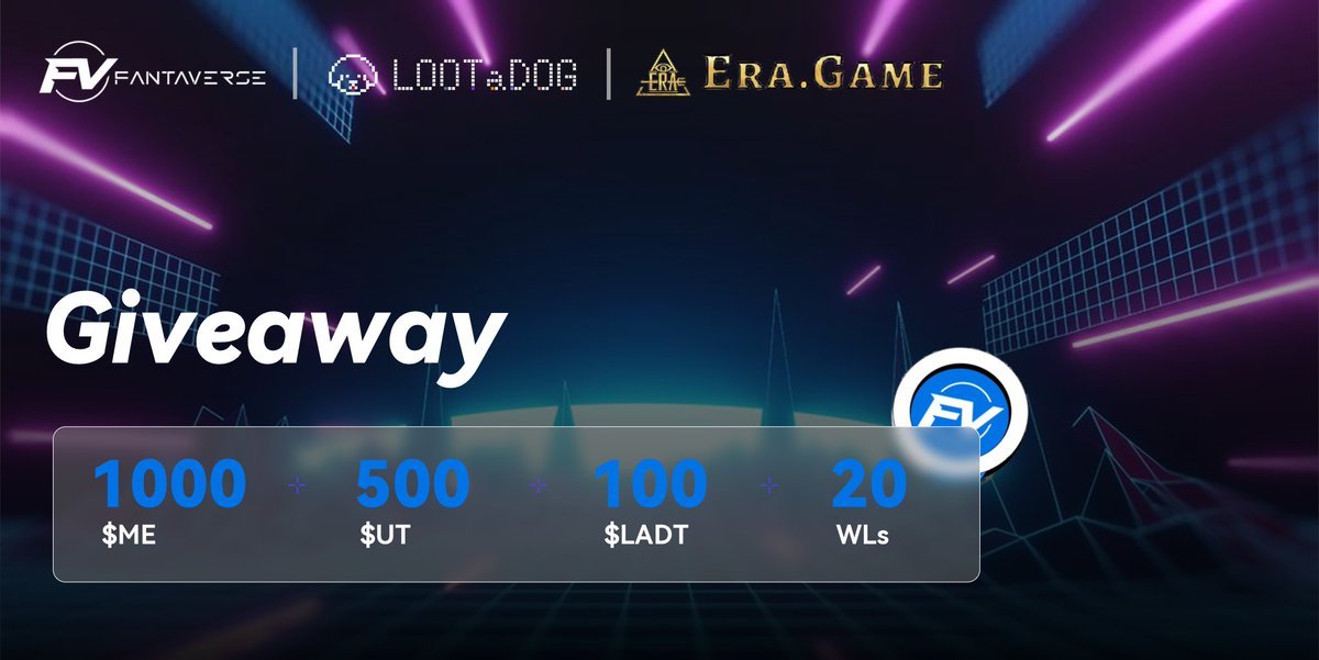 📢 HUGE EVENT: Cool Summer Gift 🏝#Giveaway🏄

🏆 Prize Pool: 1000 $ME ➕500 $UT ➕20 Lootadog WL➕100 $LADT

📌To Finish: 
⭐︎ Follow <a href="/FantaVerse_FTC/">FantaVerse Official</a> &amp; <a href="/LOOTaDOG/">LOOTaDOG</a> &amp; @openeragame
⭐︎ Like + RT
taskon.xyz/campaign/detai…

#FantaVerse, giving you an extraordinary #GameFi experience!