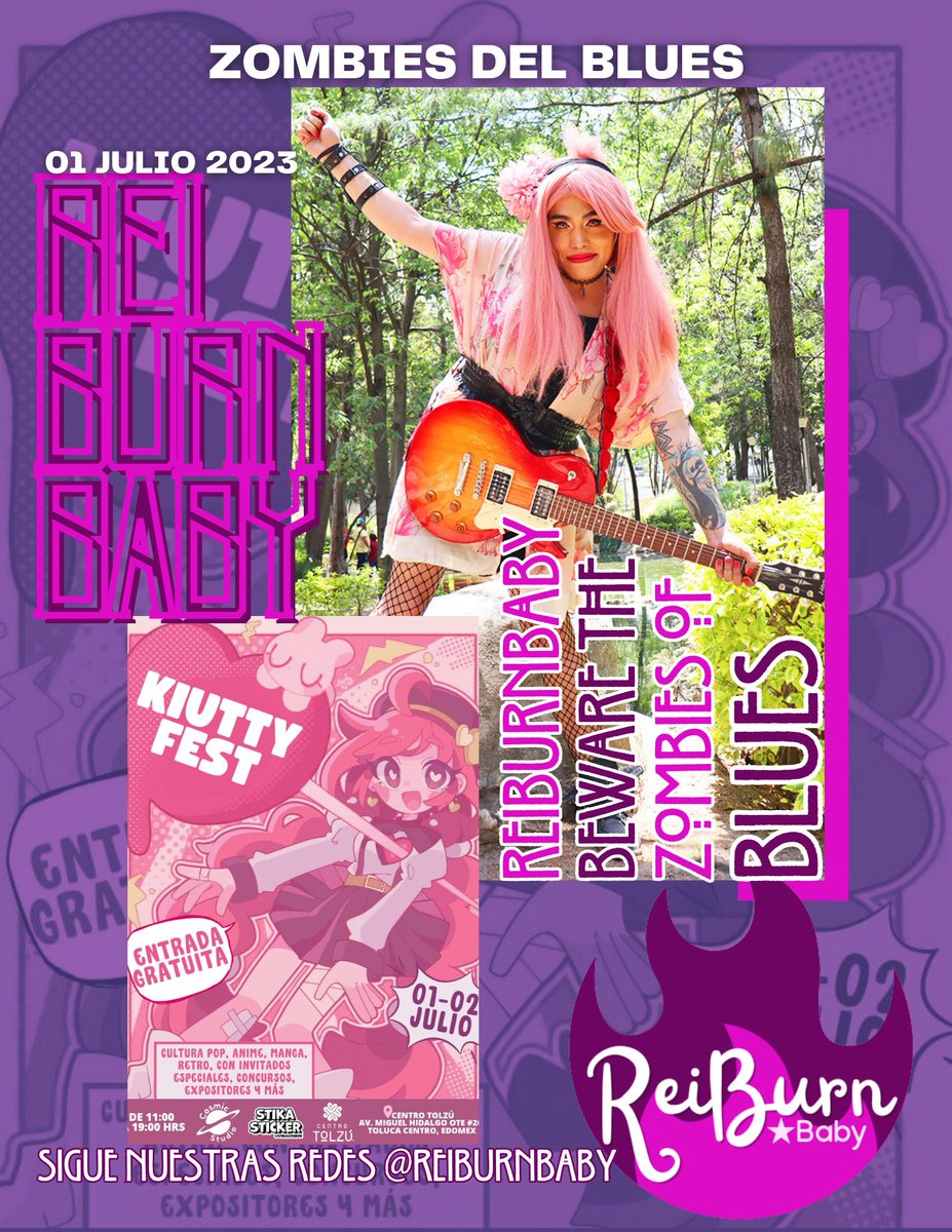 ReiBURNBaby's tweet image. #ReiBURNBaby is an mexican independen musical proyect who mix the psychedelic blues from USA with the Japanesse Visual Shock Scene | The Blues is dead but his corpse walks among us ★ We are the Zombies of Blues and this is our Visual Blues Infection | Coming soon in #TolucaCity