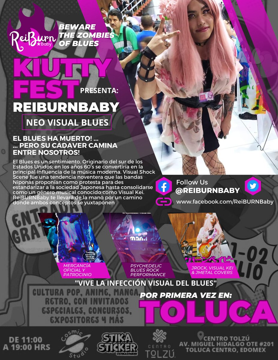 ReiBURNBaby's tweet image. #ReiBURNBaby is an mexican independen musical proyect who mix the psychedelic blues from USA with the Japanesse Visual Shock Scene | The Blues is dead but his corpse walks among us ★ We are the Zombies of Blues and this is our Visual Blues Infection | Coming soon in #TolucaCity