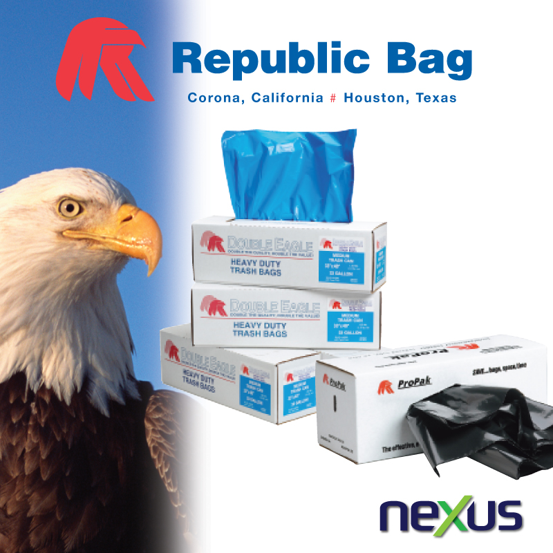 Republic Bag Retail Program is the perfect solution for your bag &amp; liner needs. From Retail to Contractor, even Healthcare Facilities, Rebublic has the bag for your business! on.nexus-now.com/120h13f 

#nexusnow #foodservice #jansan #healthcare #republicbag
