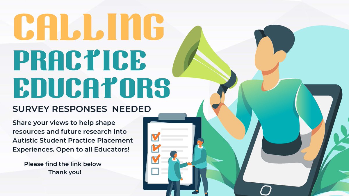 please spare 5 mins to complete this important survey to inform a resource to support students and educators in practice: forms.office.com/pages/response…
<a href="/BrightOccTher/">UoB Occ Therapy</a> <a href="/BrightPhysios/">UoB Physiotherapy</a> <a href="/BrightPods/">Podiatry at Uni of Brighton</a> <a href="/BrightRads/">UoB Diagnostic Radiography</a> <a href="/brightmidwifery/">UoB Midwifery</a> <a href="/UoBFdscHSC/">UoB FDSc H&SCP</a> <a href="/AHPpracticeCoP/">AHP Practice Learning CoP</a> <a href="/BrightonNurses/">Brighton Nurses</a> <a href="/BrightParamedic/">University of Brighton Paramedic Science</a>