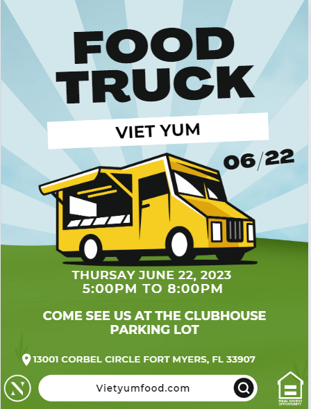 AshlarFl's tweet photo. @VietYumFood Truck will be at The Ashlar this Thursday, June 22nd from 5-8PM!  

#FortMyers #FoodTruckEvent #LoveWhereYouLive #VietYumFoodTruck #Community #LeaveThePansBehind #WeLoveOurResidents #TheAshlar #FortMyersFoodTrucks https://t.co/ScDM7AIP4l