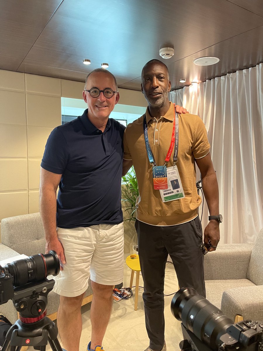 Thank you ⁦@MJGold⁩ for an epic ⁦@TheCMOPodcast⁩ ⁦@Cannes_Lions⁩ #CannesLions2023 #TeamUSA #Champion