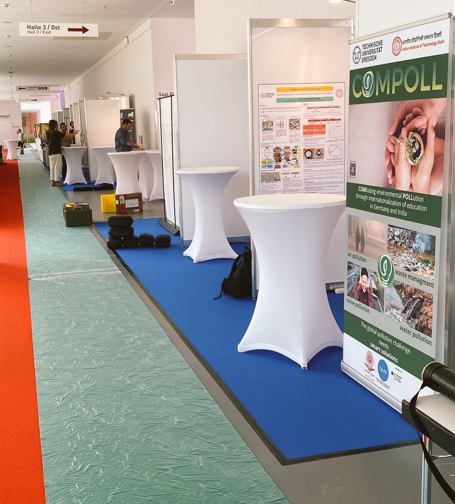 ILK_TUDresden's tweet photo. The #COMPOLL booth is set up!🎉The COMPOLL team is ready!💪🏽

We will see you tomorrow in all freshness at the 26th #International #Dresden #Lightweight Symposium #26LBS.
Come and see us to learn about @iitdelhi and to exchange ideas💡to #IndoGerman cooperation and #pollution. https://t.co/3Psjy6lefe