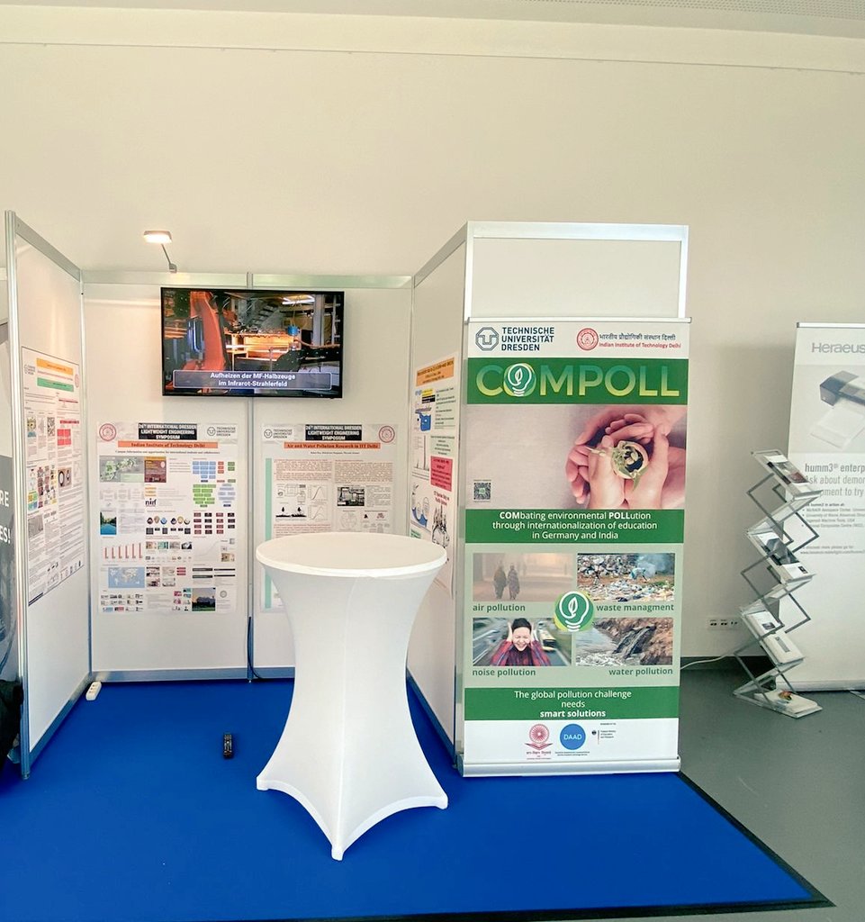 ILK_TUDresden's tweet photo. The #COMPOLL booth is set up!🎉The COMPOLL team is ready!💪🏽

We will see you tomorrow in all freshness at the 26th #International #Dresden #Lightweight Symposium #26LBS.
Come and see us to learn about @iitdelhi and to exchange ideas💡to #IndoGerman cooperation and #pollution. https://t.co/3Psjy6lefe