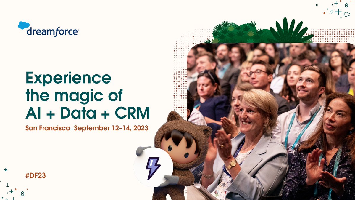 Salesforce Platform (@salesforceforit) on Twitter photo Registration for #DF23 is officialy open! 🎉
Get ready for three days of AI-powered innovation, faster data-driven decisions, and smarter CRM.
See you at <a href="/Dreamforce/">Dreamforce</a> in San Francisco on September 12-14, 2023 ➡️ sforce.co/42UJvZs Registration for #DF23 is officialy open! 🎉
Get ready for three days of AI-powered innovation, faster data-driven decisions, and smarter CRM.
See you at <a href="/Dreamforce/">Dreamforce</a> in San Francisco on September 12-14, 2023 ➡️ sforce.co/42UJvZs