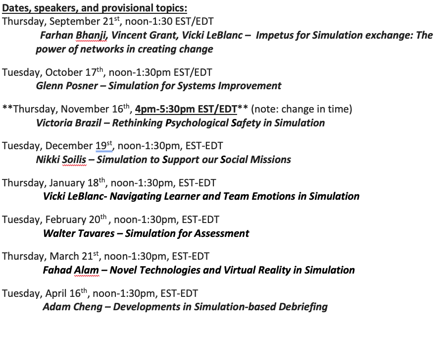 Vicki LeBlanc (@vicki_leblanc) on Twitter photo Happy to share that we're launching the Canadian Simulation Exchange, a virtual space for sim enthusiasts to hear about latest advances, learn from experts, & network w colleagues.
Come join us...and help spread the word. Details - incl how to sign up - below. <a href="/feedback_is_key/">Vincent Grant</a> Happy to share that we're launching the Canadian Simulation Exchange, a virtual space for sim enthusiasts to hear about latest advances, learn from experts, & network w colleagues.
Come join us...and help spread the word. Details - incl how to sign up - below. <a href="/feedback_is_key/">Vincent Grant</a>