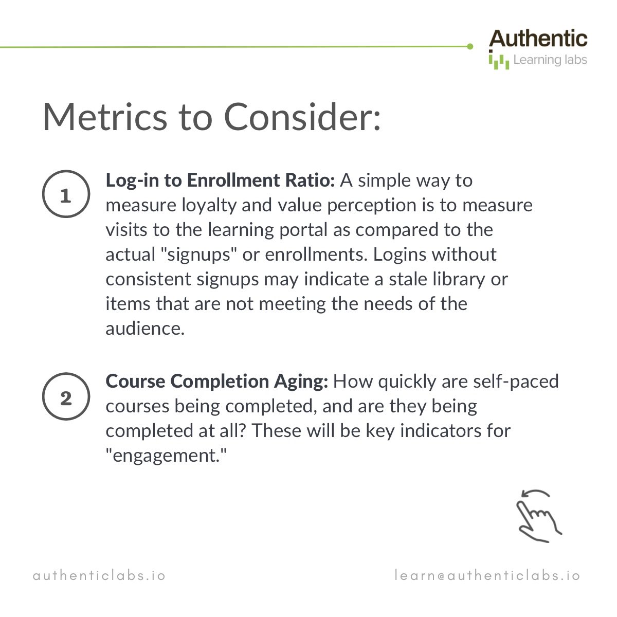 learn_authentic's tweet image. If you can't measure it, you can't improve it." Here are four efficient key performance indicators that will enable the results to speak for themselves.
#deliverySaaS #apiLearning #LMSbyAPI #headlessLMS
#learninganddevelopment #xAPI #authenticlearninglabs