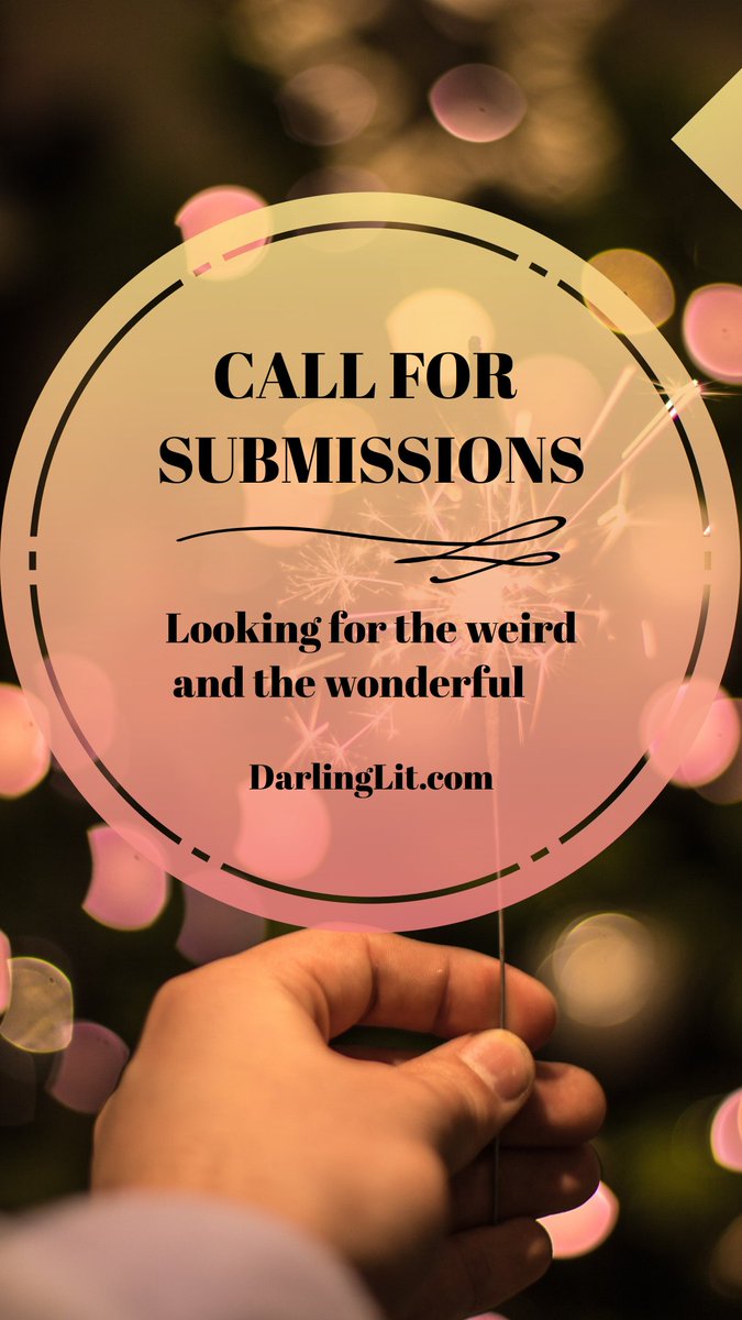 Open for submissions, and submissions are always free! darlinglit.com/submissions/
Let's get Lit, Darling!
#submissions #literaryjournal #literarymagazine #literarymag #literarymagazines #writingcommunity #writing #speculativefiction #fantasy #scifi #horror #nonfiction #poetry