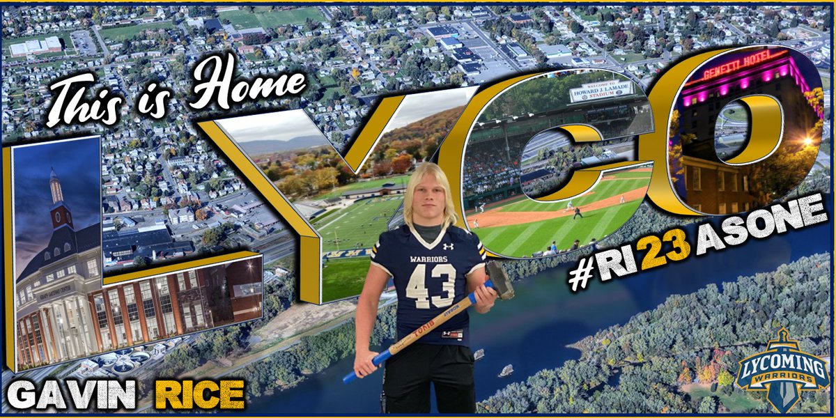 A young man who Is extremely familiar to Lycoming College - from Loyalsock High School, PA - Linebacker Gavin Rice. Welcome to the Warrior Family, <a href="/gavin26rice/">Gavin Rice</a>! #RI23ASONE