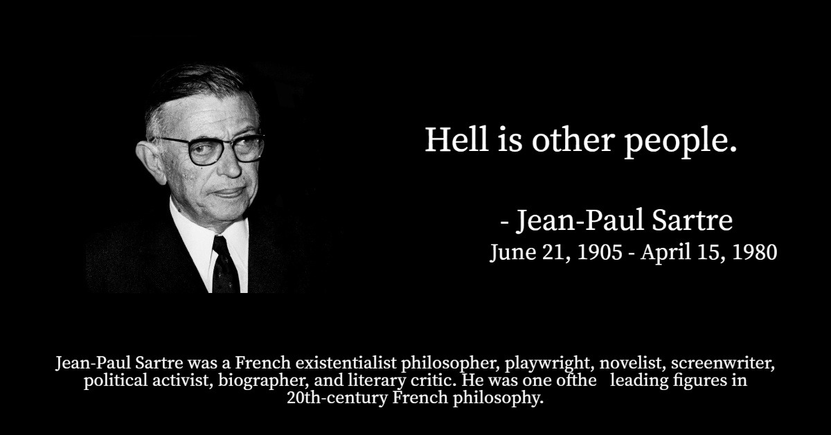 Born on this day (June 21) in 1905, Jean-Paul Sartre. He was awarded the 1964 Nobel Prize in Literature and refused it, saying that he always declined official honors and that “a writer should not allow himself to be turned into an institution.”