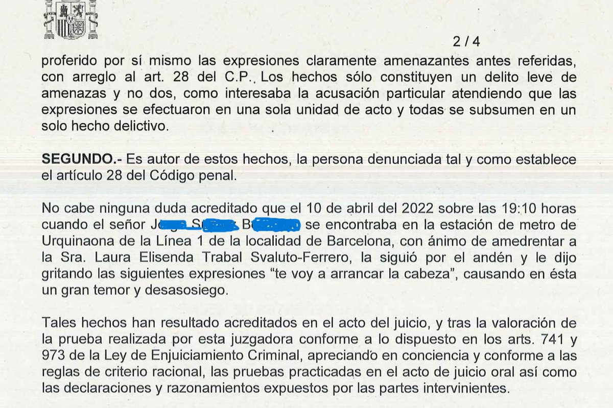SvalutoL's tweet photo. 📢Denuncieu qualsevol tipus d'agressió masclista /homòfoba/racista, del tipus que sigui 💪
✅JSB, @policia de paisà, em va intentar agredir, vaig poder fugir
✅Gràcies al despatx de @CarlaVall i a la petita/gran lletrada @mont_sole 💜

CONDEMNAT ‼️

#CauranTots https://t.co/wLVWT7i6Ap