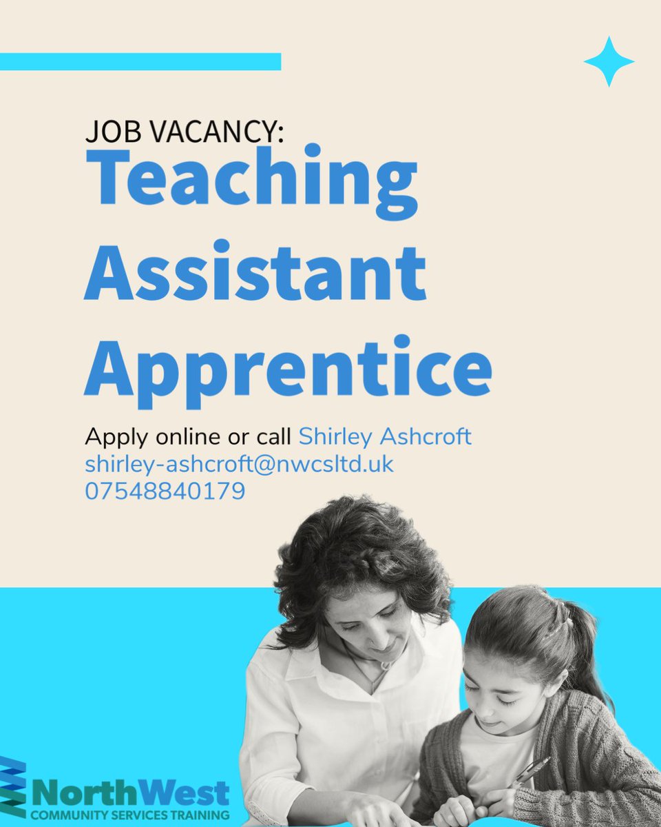 NWCSTraining's tweet image. 👨‍🏫Apprenticeship Vacancy: Teaching assistant (level 3)👩‍🏫Palmerston Special School, Liverpool

For more information or to apply online visit: nwcstraining.co.uk/apprenticeship…

#Apprenticeship #TeachingAssistant #vacancy #liverpool
