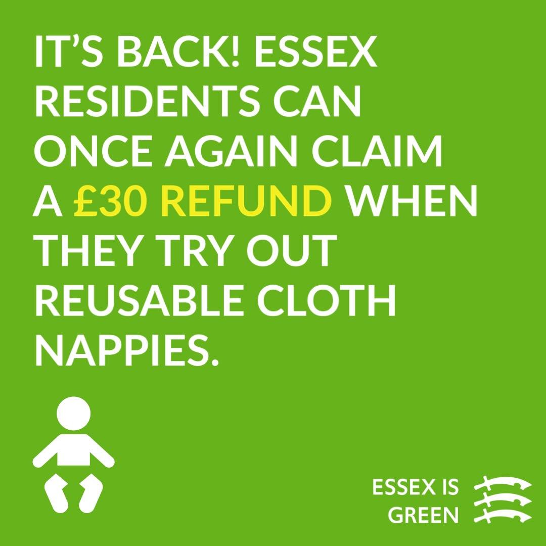 EssexIsGreen's tweet image. It’s back! Essex residents* can once again claim a £30 refund when they try out reusable cloth #nappies. 

SEARCH: loveessex.org/news-and-ideas…

*Excluding Southend and Thurrock council areas.