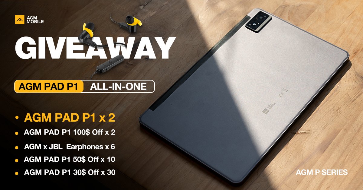 AGM Mobile on Twitter: "GIVEAWAY ALERT🎁 Launching our AGM PAD P1 Tablet ...