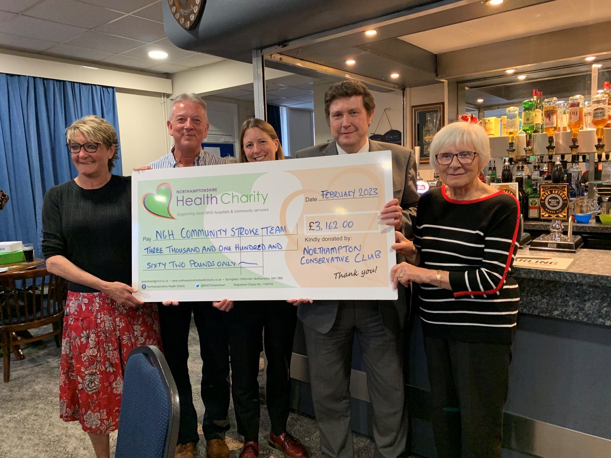 #ThankYou to #Northampton Conservative Club Members for their generous £3,162 #donation in aid of the Community Stroke Team @NGHnhstrust 
The money is already #MakingADifference to patients having funded 20 x E Stim Machines & 2 x PACE Kits! 💚

#charity #northamptonshire