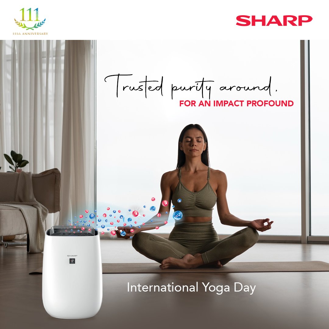 This #InternationalDayofYoga, focus on your breath with SHARP range of room air purifiers and make purity a part of your lifestyle for a profound impact.

in.sharp/b2c/product-ca…

#YogaDay #YogaDay2023 #SmartSolutions #smartappliances #Smartbusiness #Sharp #Sharp111
