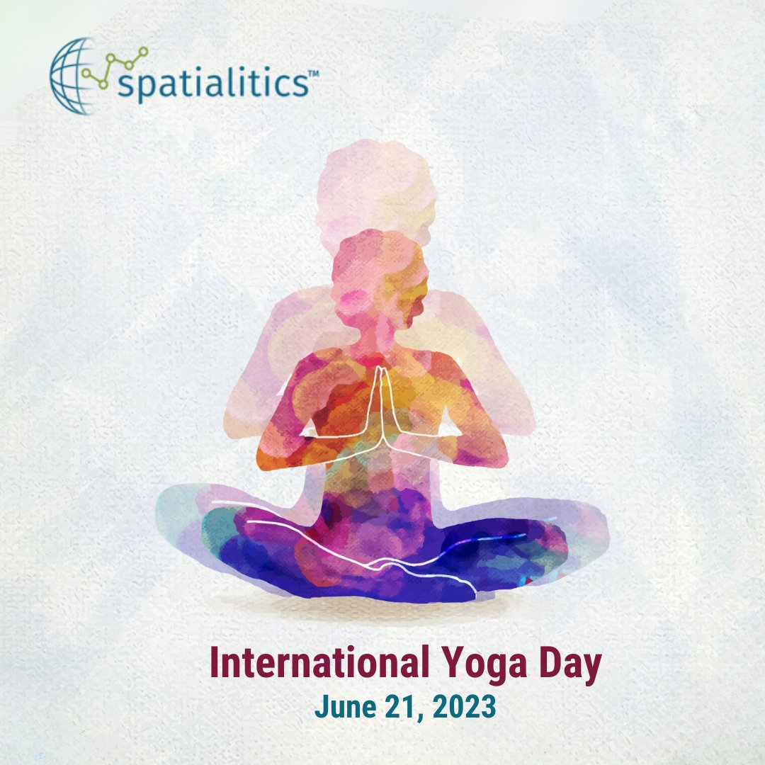SpatialiticsLLC's tweet photo. On this special occasion of International Yoga Day, Spatialitics sends positive vibes your way. Embrace the beauty of yoga and experience the transformative benefits it brings. Spatialitics extends warm wishes on International Yoga Day. 

#yogaday #health #peace #positivevibes https://t.co/l1uXXmLFlc