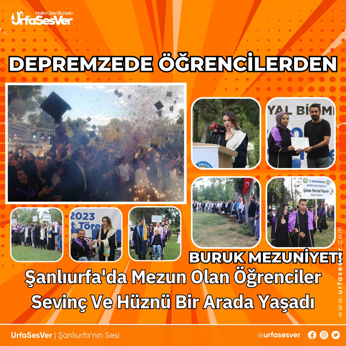 ⚫Şanlıurfa'da Mezun Olan Öğrenciler Sevinç Ve Hüznü Bir Arada Yaşadı
📰Detay: urfasesver.com/foto/15434377/…
@niyazikocadag @harrani63 @Eren_GSB @zirmuh63 
@harranvet @ismail6161  @HruOsbMyo @MFKAYRAN 
@ofarukDemirkol @dr_azizilgazi @abdurrahimtoru