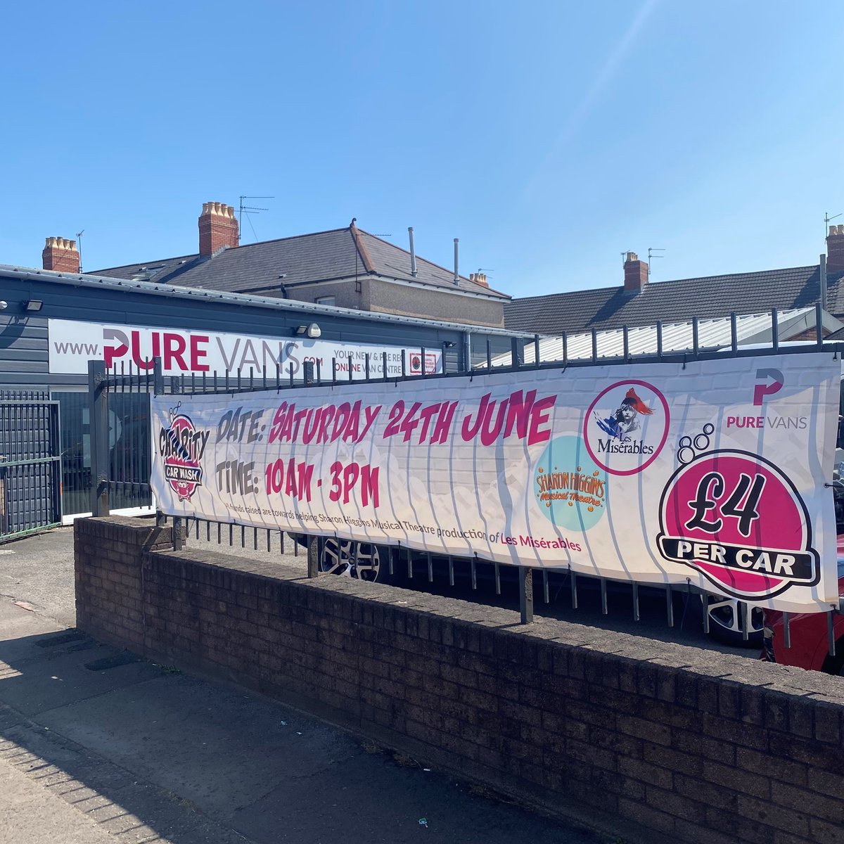 Join us on the 24th of June for our Charity Car Wash, raising money for the Sharon Higgins Musical Theatre Production of Les Misérables. For Just £4 per car, get down to our Corporation Road Site NP19 0FD from 10 AM - 3PM ‼