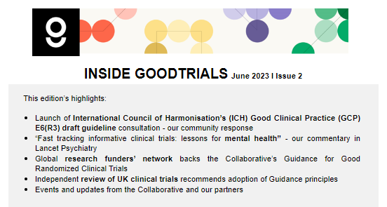 🔊 The second edition of the #InsideGoodTrials newsletter is out now!

Find out what the Collaborative has been up to these past few months and what's coming down the pipe!

Read and subscribe here 👇

#goodtrials #clinicaltrials #RCTs #globalhealth

lnkd.in/engwUQ7s