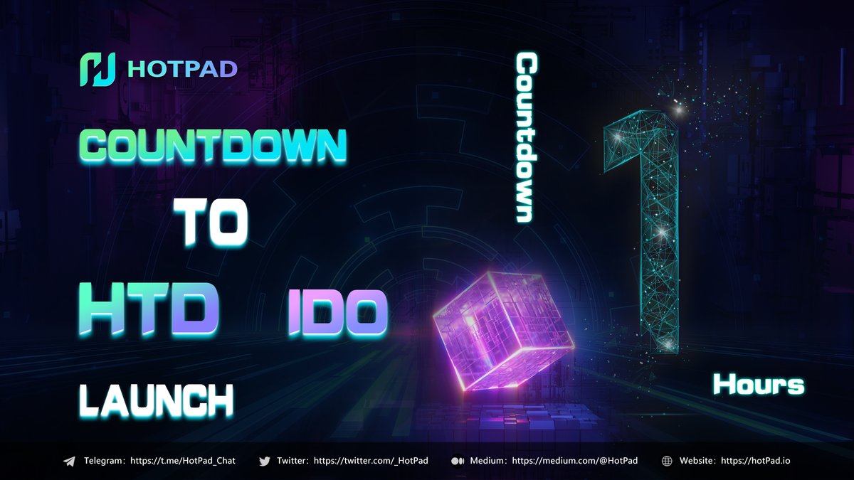 🎉🎉#HotPad is excited to announce that the IDO for $HTD is about to begin!

⏰Whitelist round IDO: June 21st 12:00 AM - June 22nd 4:00 AM.(UTC+8) 

🔗Official link:  hotpad.io #HTDIDO
#Launchpad #DeFi #Web3 #blockchain $HTDIDO